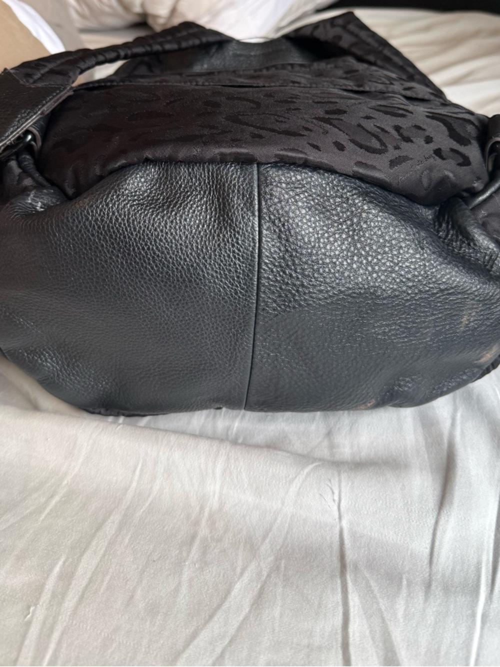 Aimee Kestenberg Black Leopard spots Nylon Backpack - Picture 8 of 13